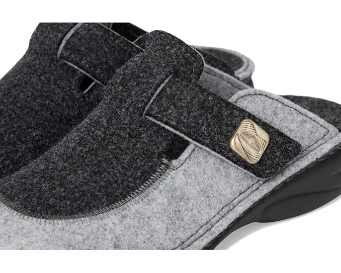 Клоги Finn Comfort Antholz Anthrazit Doublefilz из шерсти с войлочной стелькой