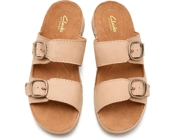 Сандалии Clarks Cecily Step на клине с пряжками и подошвой из термопластичной резины
