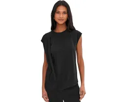 Топ Vince Relaxed Short Sleeve Drape Top с драпировкой на плече