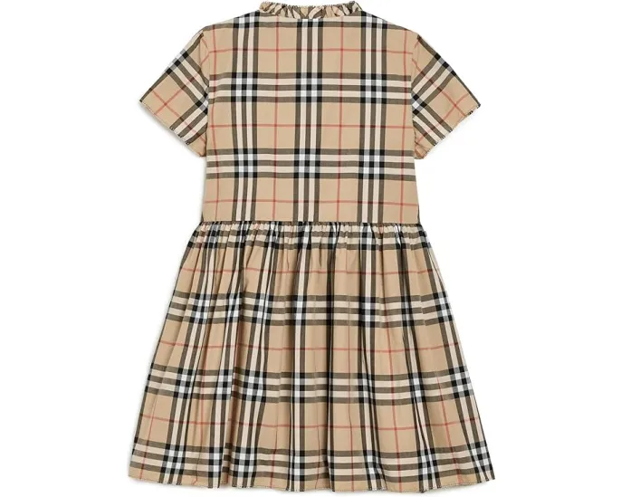 Платье Burberry Kids Rose в клетку с вышивкой пико