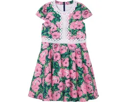 Платье Lilly Pulitzer Kids Idala с коротким рукавом кружевными деталями и карманами