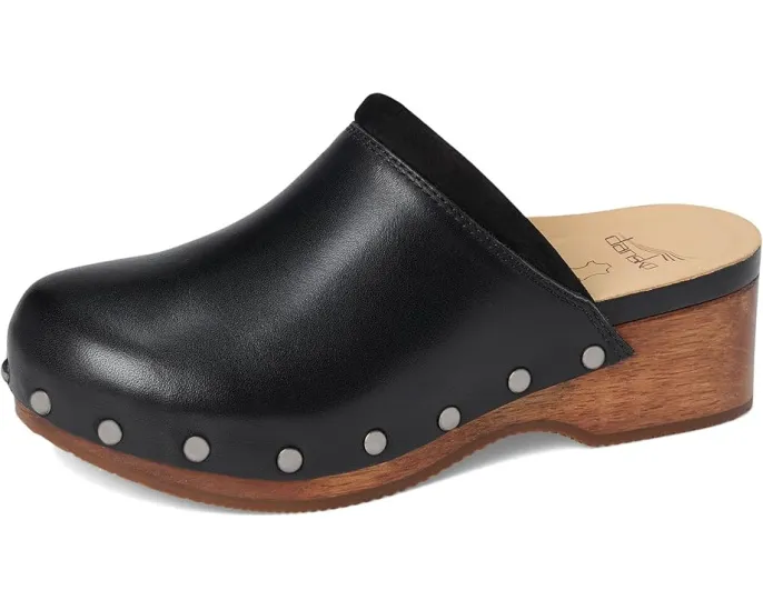 Деревянные сабо Andie ручной работы с кожаным верхом и каблуком Dansko