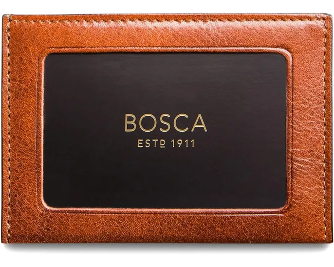 Компактный кошелек Bosca для выходных из состаренной кожи