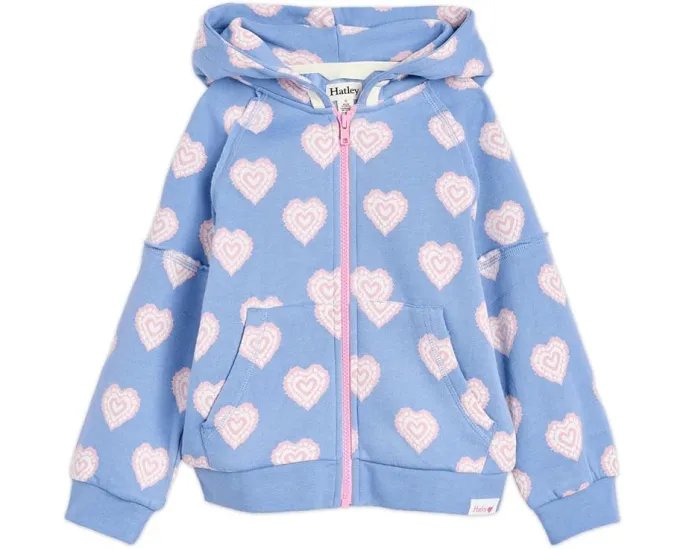 Детская толстовка Heart Burst Full-Zip Hoodie от Hatley с хлопком
