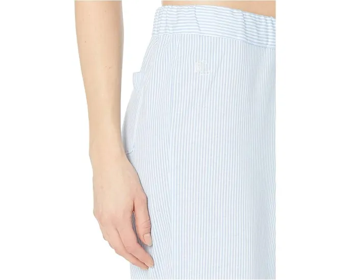 Брюки длинные Lauren Ralph Lauren из хлопкового джерси в полоску