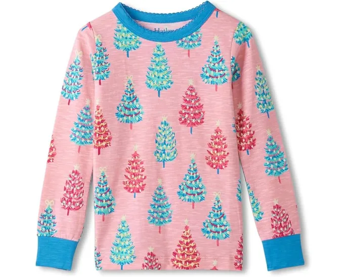Детский комплект пижамы из эластичного хлопка Hatley Kids с контрастной отделкой