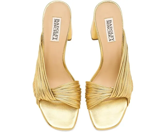 Туфли Badgley Mischka Winslow слипоны с открытым носком и квадратным каблуком