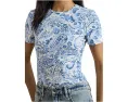 Paisley Stretch Cotton Crewneck Tee