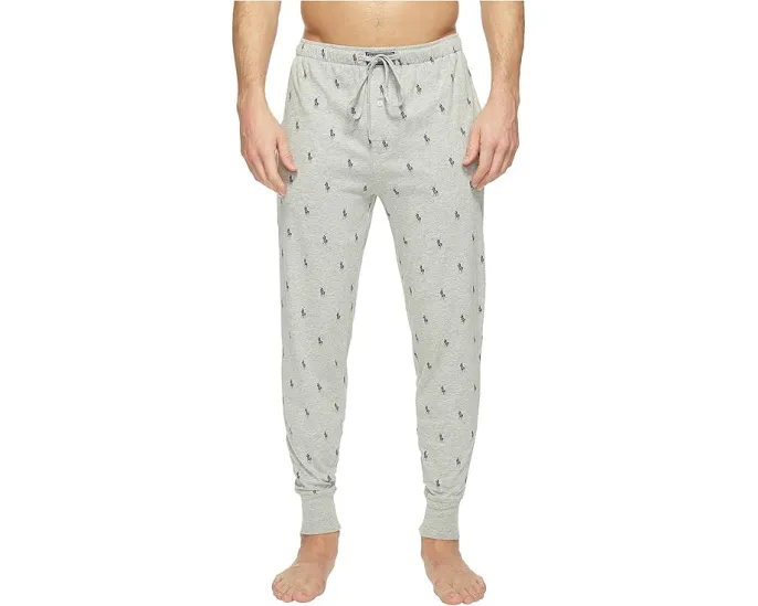 Пижамные джоггеры All Over Pony Player Knit Sleepwear от Polo Ralph Lauren из хлопкового трикотажа
