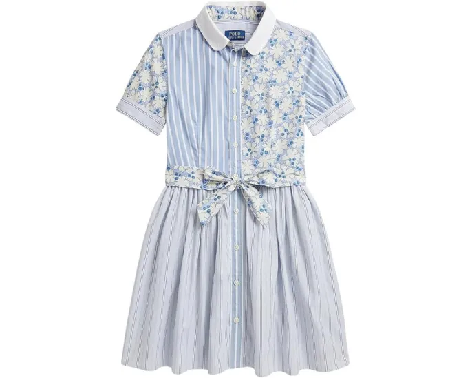 Polo Ralph Lauren Kids Веселое платье-рубашка из хлопкового поплина для детей постарше