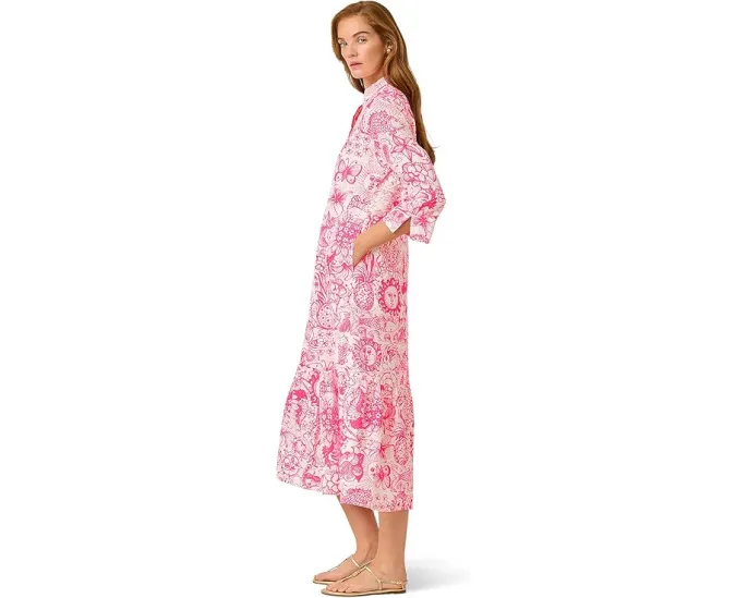 Lilly Pulitzer Платье макси Alora с V-образным вырезом и планкой на пуговицах