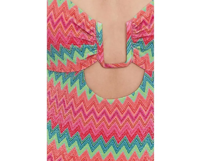 Цельный купальник Lindy с металлическим блеском и вырезом-ключ