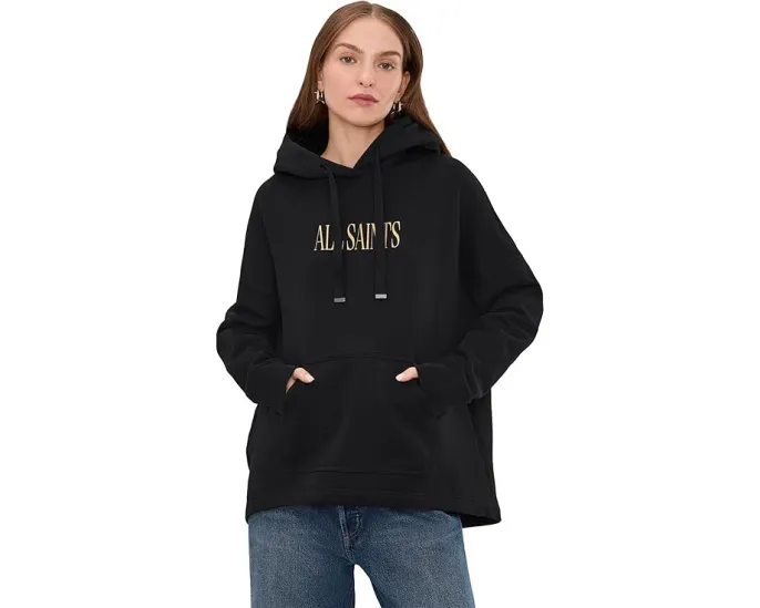 AllSaints худи Cora Etie оверсайз с капюшоном и принтом