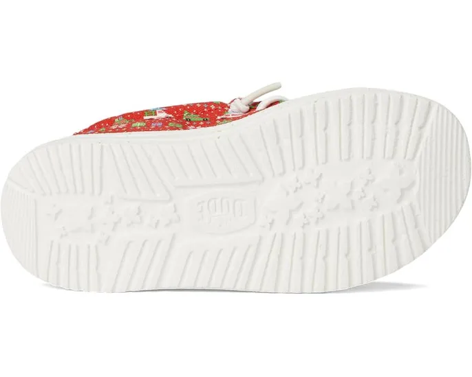 Кроссовки Wally Holiday Sweater от Hey Dude Kids с праздничным принтом и эластичными шнурками