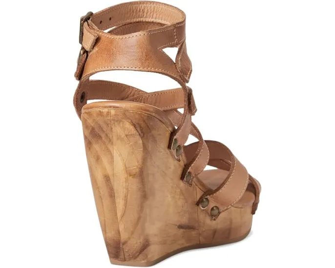 Сандалии Juliana II от Bed Stu на танкетке с ремешками и деревянным каблуком