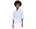 Топ CeCe Pinstripe Cotton Pearce с цветочным узором