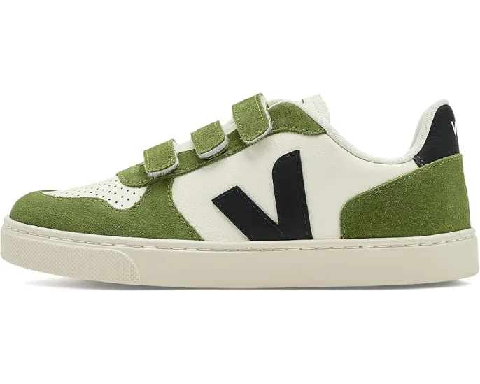 Детские кроссовки VEJA Small V-10 из экологичной кожи с застежками на липучках