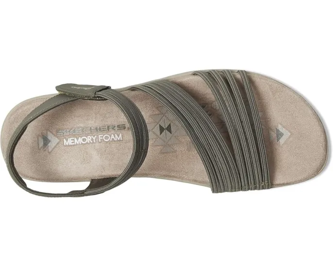 Водостойкие сандалии Skechers Reggae Slim Coffee Run с технологией Stretch Fit и стелькой Memory Foam