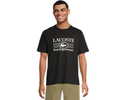 Футболка Lacoste Classic Fit Cotton Print с принтом и вышитым крокодилом