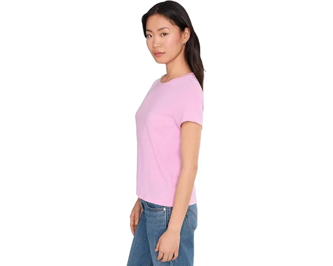 Топ Lilla P Short Sleeve Back Seam с круглой горловиной и коротким рукавом