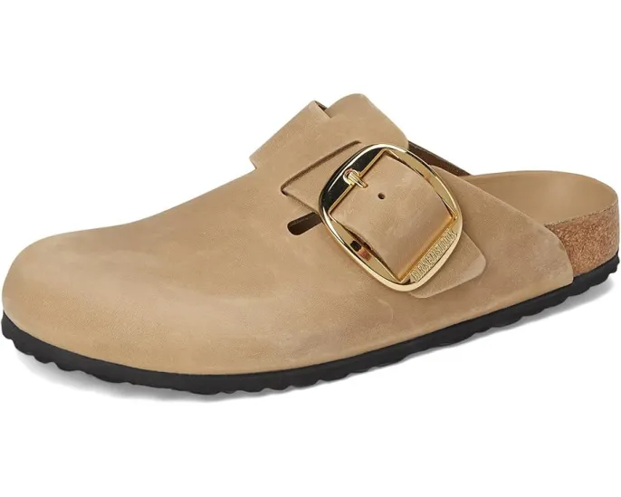 Клоги Birkenstock Boston Big Buckle из гладкой кожи с анатомической стелькой