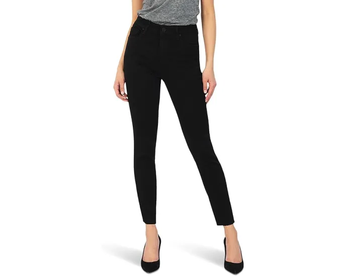 Черные укороченные джинсы KUT from the Kloth Donna с высокой посадкой и суперстретч