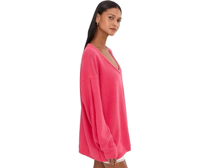 Свитер Free People We The Free Coast 2 Coast с вафельной вязкой и V-образным вырезом