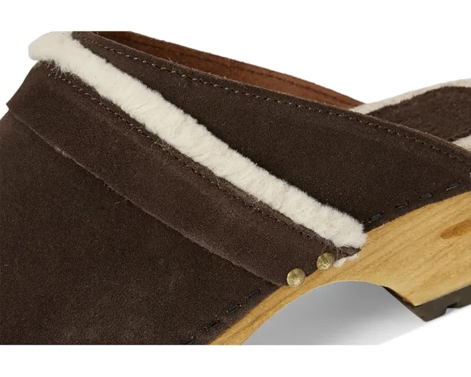 Клоги Hirse из замши с деревянной подошвой и кожаной подкладкой Sanita