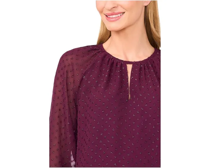 Блуза CeCe с ярусными рукавами и шнуровкой на груди