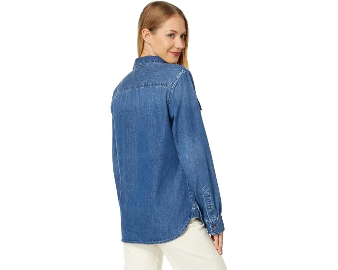 Джинсовая рубашка L.L.Bean Heritage Washed с длинным рукавом и карманами