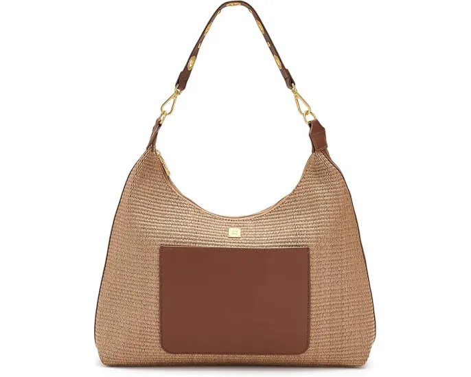 THINK ROYLN Большая сумка-хобо Seaside Satchel из рафии и кожи с двумя ремнями