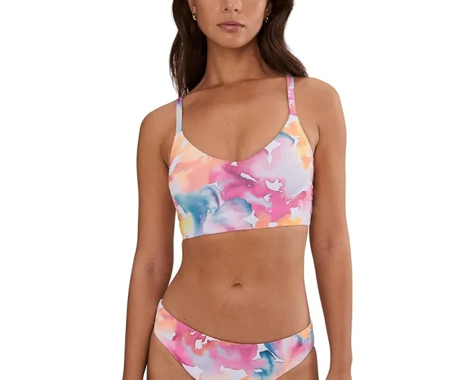 Купальник Nike Aquarelle с V-образным вырезом и принтом тай-дай