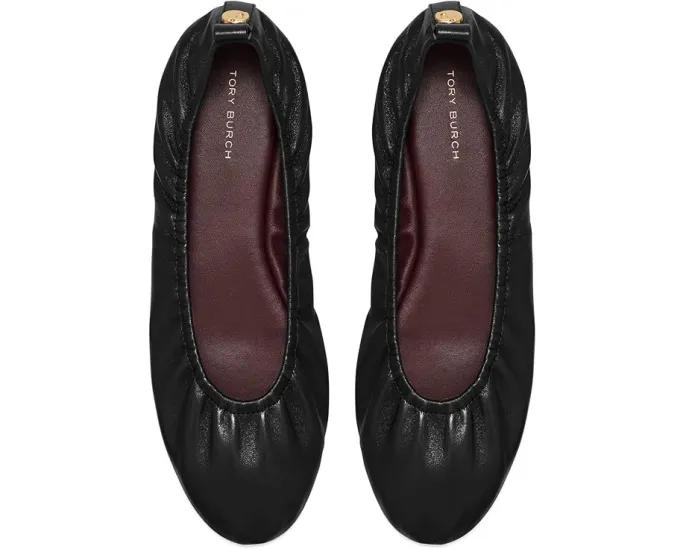 Балетки Tory Burch Eddie Ballet 2.0 с эластичным краем и кожаной стелькой