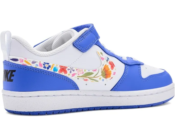 Кроссовки Nike Kids Court Borough Low FL с кожаным верхом и липучкой