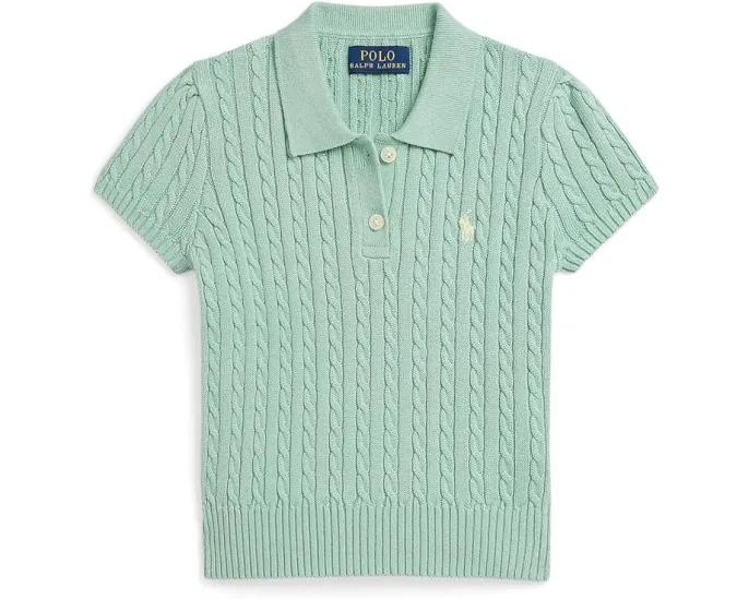 Polo Ralph Lauren Kids Свитер-поло из хлопка с мелким жаккардом для малышей и детей