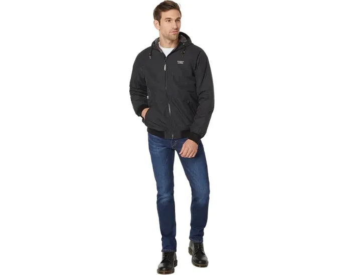 Утепленная куртка-бомбер L.L.Bean с капюшоном на флисовой подкладке