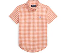 Рубашка Polo Ralph Lauren Kids с коротким рукавом из хлопкового поплина в клетку