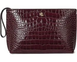 Большая сумка кошелек Lauren Ralph Lauren из кожи с крокодиловым тиснением и логотипом LRL