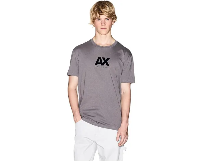 Хлопковая футболка Armani Exchange с логотипом и прямым подолом