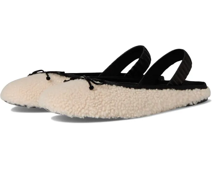 Балетки Stuart Weitzman Prima Bow Shearling Slingback с мехом и бантом
