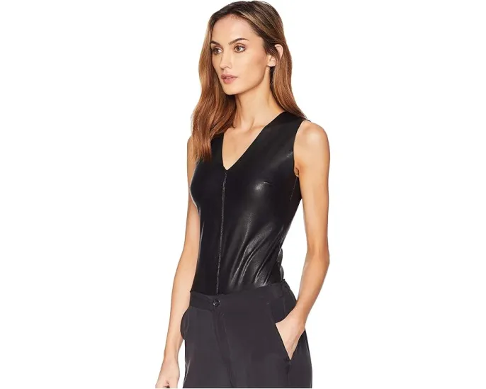 Боди Commando с V-образным вырезом из экокожи