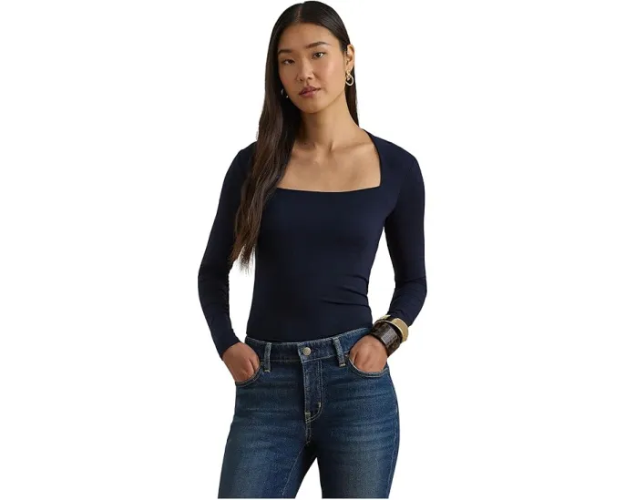 Lauren Ralph Lauren топ с квадратным вырезом из стрейч-джерси