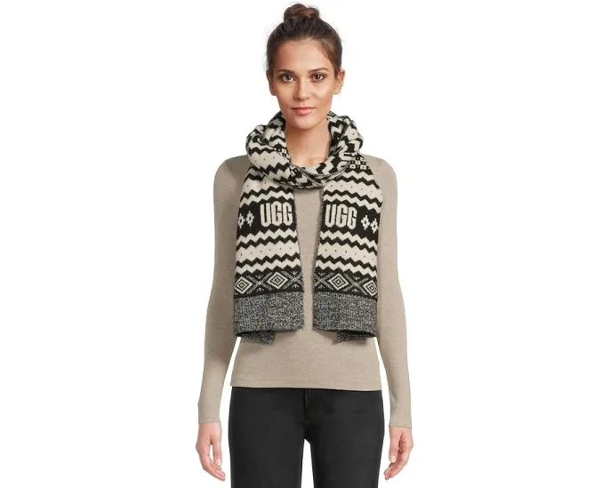 Шарф Uggisle с узором фэр-айл и объемной вязкой UGG