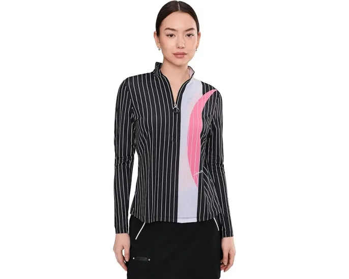 Топ Jamie Sadock с длинным рукавом и четвертью молнии Sunsense Slinky