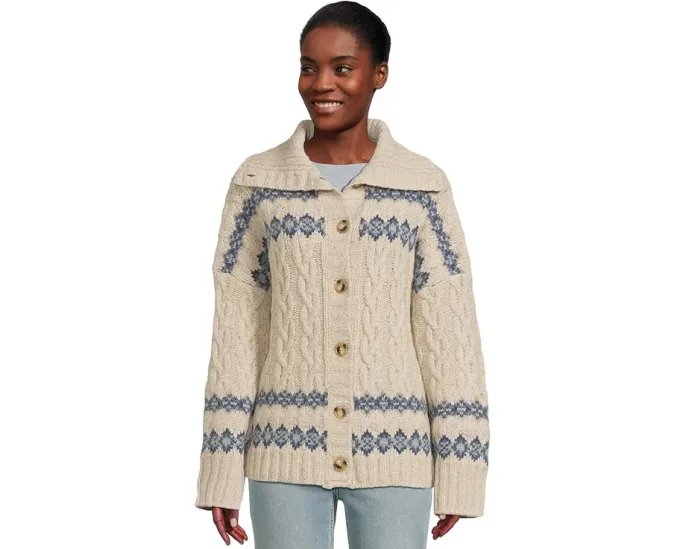 Кардиган Faherty Highland Fairisle из смеси мериносовой шерсти и хлопка