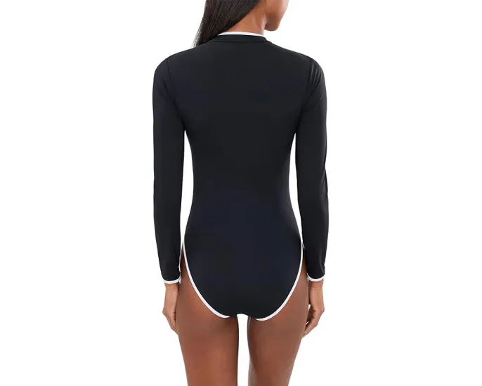 Цельнокроеный купальник Seafolly Collective с длинным рукавом и замком спереди