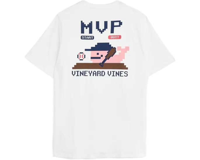 Футболка Vineyard Vines Kids Baseball Pixel с коротким рукавом и нагрудным карманом