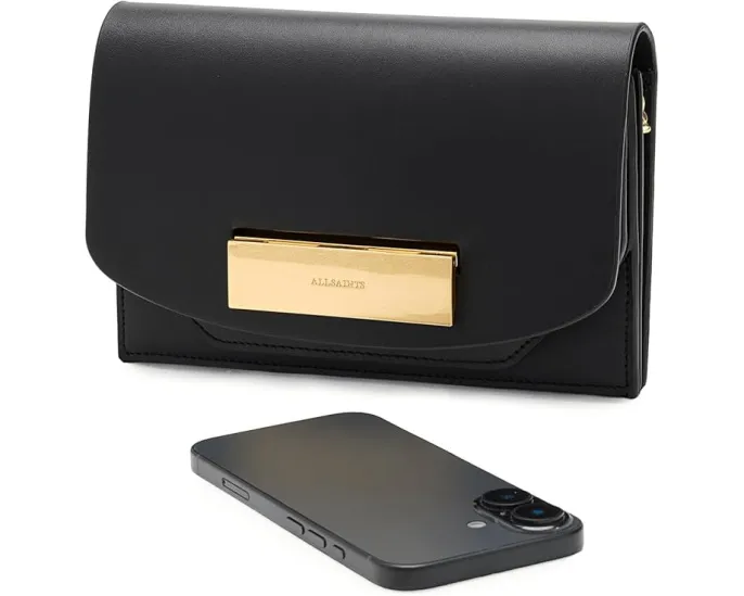 Клатч AllSaints Etta из премиальной кожи с фирменной застежкой