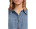 Джинсовое платье-рубашка L.L.Bean Heritage Washed с воротником и карманами