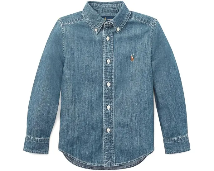 Детская рубашка Polo Ralph Lauren из хлопкового шамбри